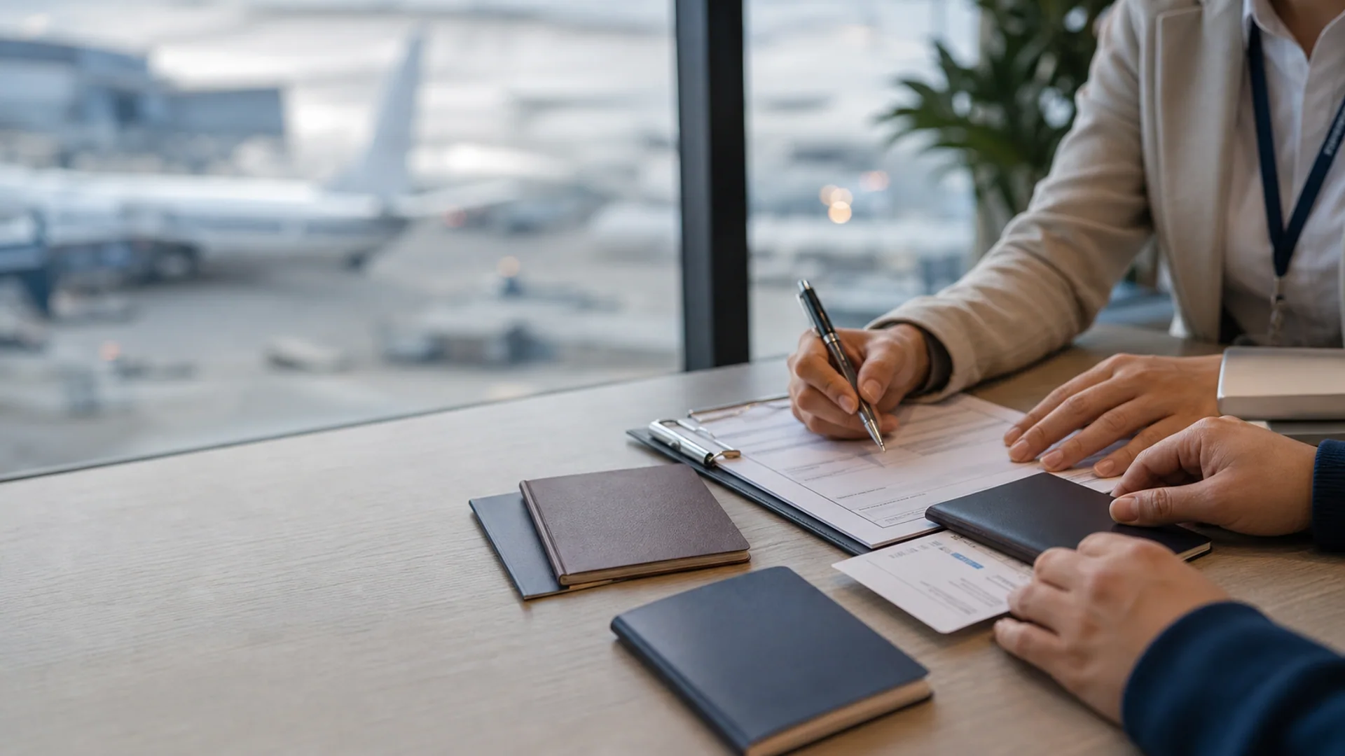 Travel documents ready for departure