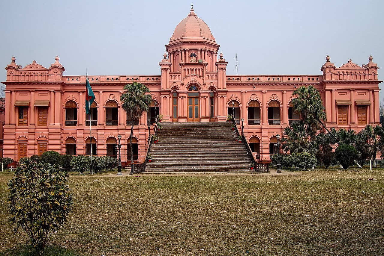 Front view of Ahsan Manzil in Dhaka